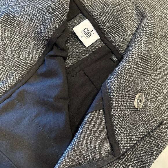 CAbi Bond trouser glen plaid houndstooth wide leg long tall women's size 8 - Picture 7 of 12